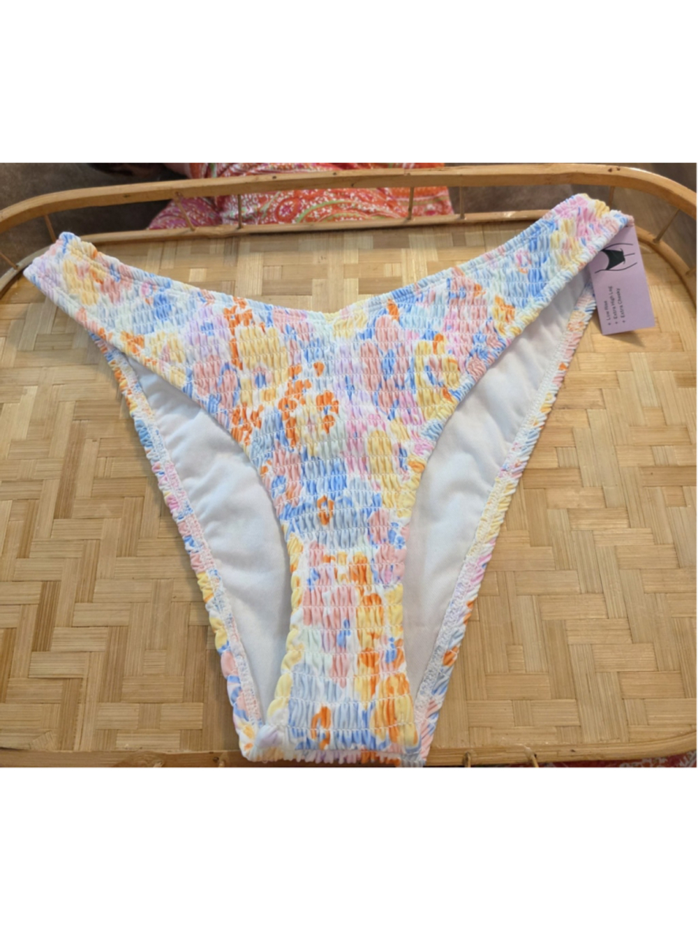 NWT * Wild Fable Pink Floral Low Rise Cheeky Bikini Bottoms Medium